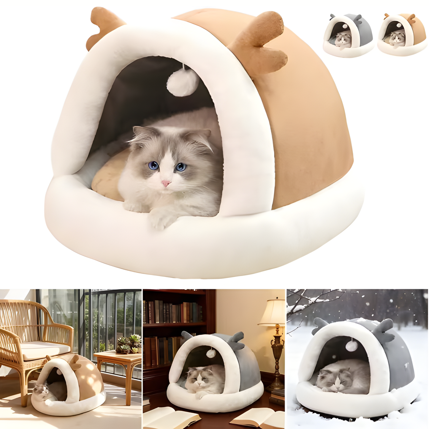 Ilummia CozyAntler™ Pet Cave