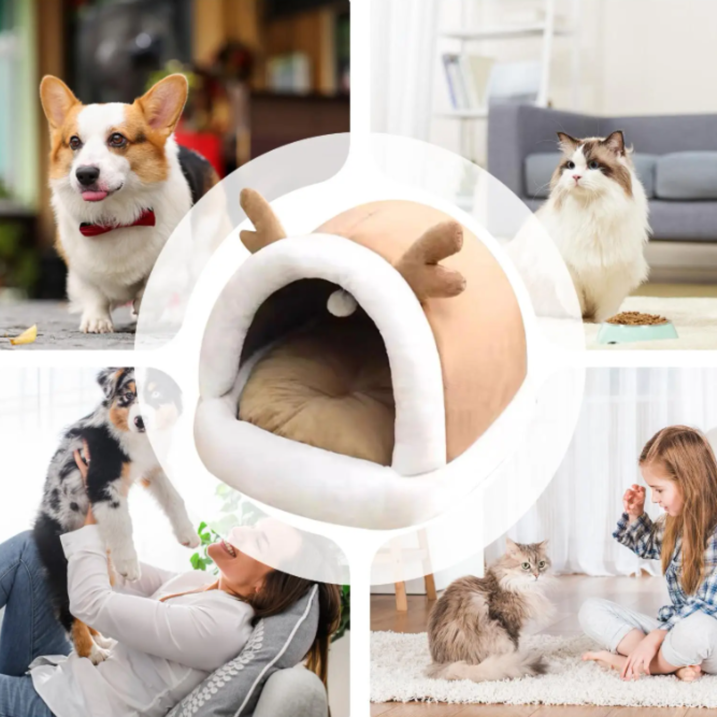 Ilummia CozyAntler™ Pet Cave